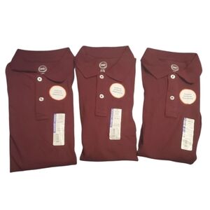 Wonder Nation Boy's Burgundy Uniform Polo Shirts 3 PC Bundle XL 14-16